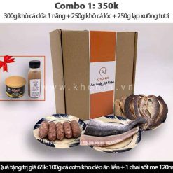 Combo 1: 300g cá dứa 1 nắng + 250g khô cá lóc + 250g lạp xưởng